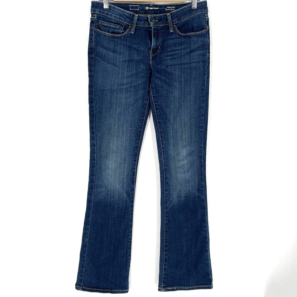 Levis Jeans Women Size 28 Modern Rise Bootcut Skinny Dark Wash Denim Stretch